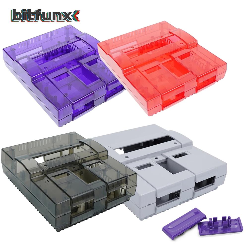 Retro Gaming Console - Сменный прозрачный чехол Bitfunx SNES для